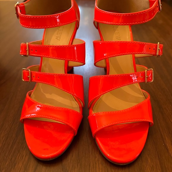 J Crew heeled sandals. Hot Pink. Size 8. - Picture 3 of 6